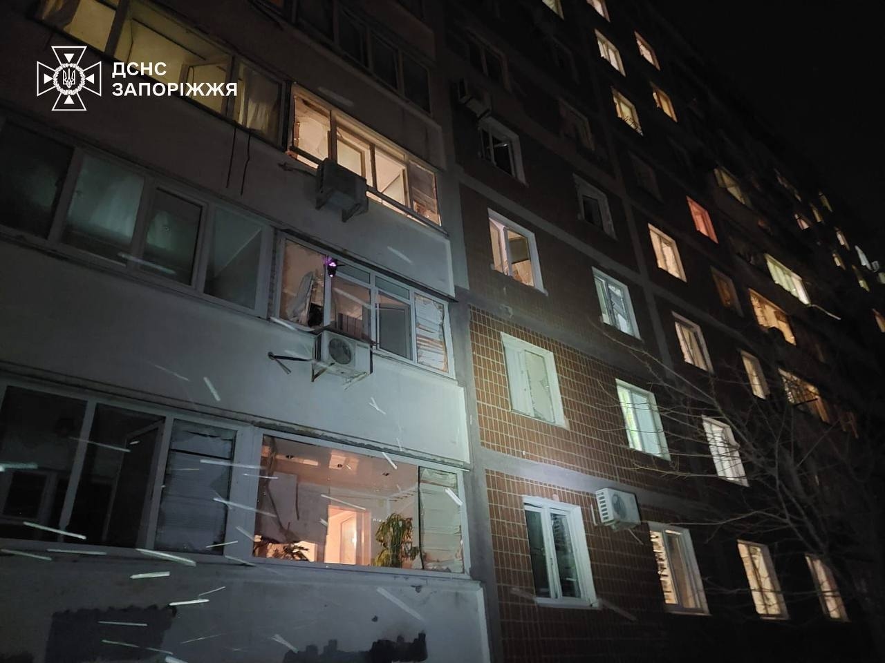 Последствия российского налета на Запорожье в ночь на 18 февраля 2026 года